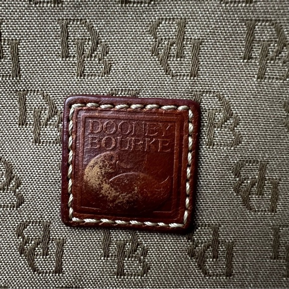 Dooney & Bourke Shoulder Bag Purse Beige / Brown Adjustable Strap Red Liner - Picture 3 of 11